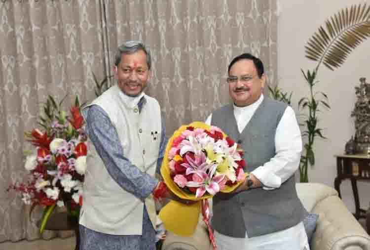 मुख्यमंत्री तीरथ सिंह रावत ने दिल्ली में की जेपी नड्डा और अनिल बलूनी से मुलाकात
