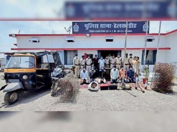 पंप चोरी कराने वाले दुकान संचालक सहित 8 गिरफ्तार, दो नाबालिग भी शामिल