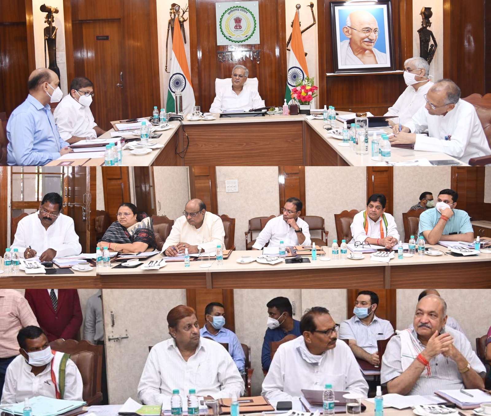 मुख्यमंत्री श्री भूपेश बघेल की अध्यक्षता में आज यहां उनके निवास कार्यालय में मंत्रिपरिषद की बैठक आयोजित हुई।