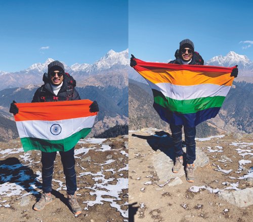 राजनांदगांव : माईनस 7 डिग्री तापमान में 12 हजार फीट ऊंची चोटी पर जैनम ने लहराया तिरंगा
