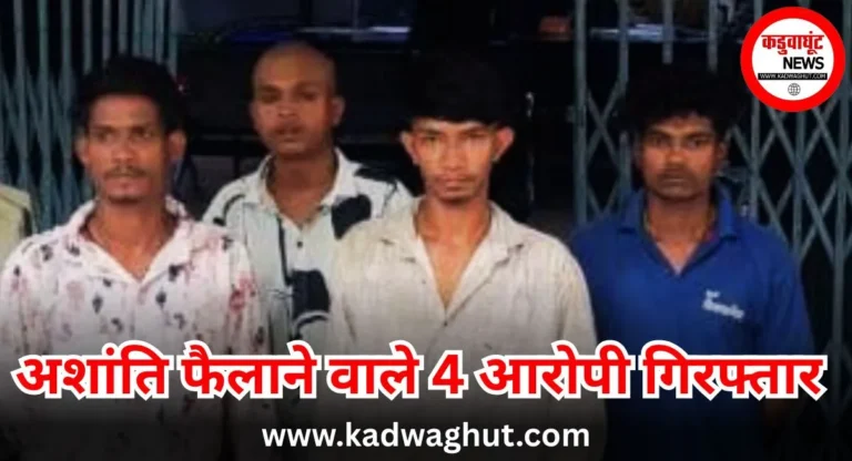 Rajnandgaon : अशांति फैलाने वाले चार युवक गिरफ्तार